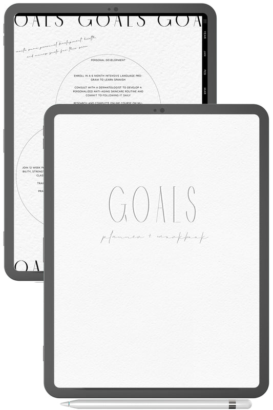 Undated Digital Planner | Goodnotes Notability | iPad & Tablet | Minimalist Modern | Goals Planner | The Elegant Planner