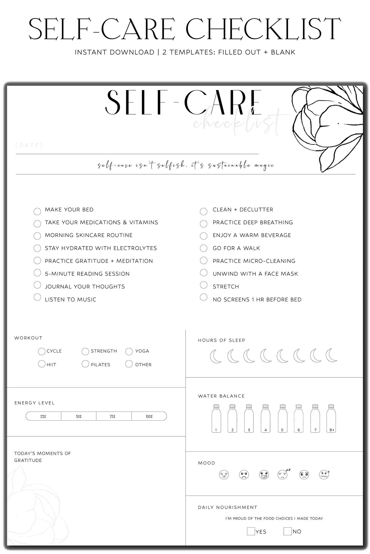 Daily Self-Care Checklist