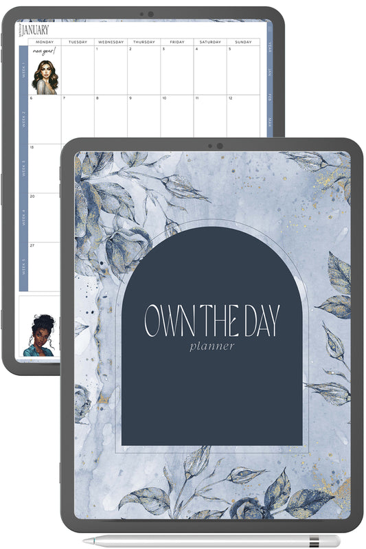 All In One Digital Planner | Blue Floral Edition