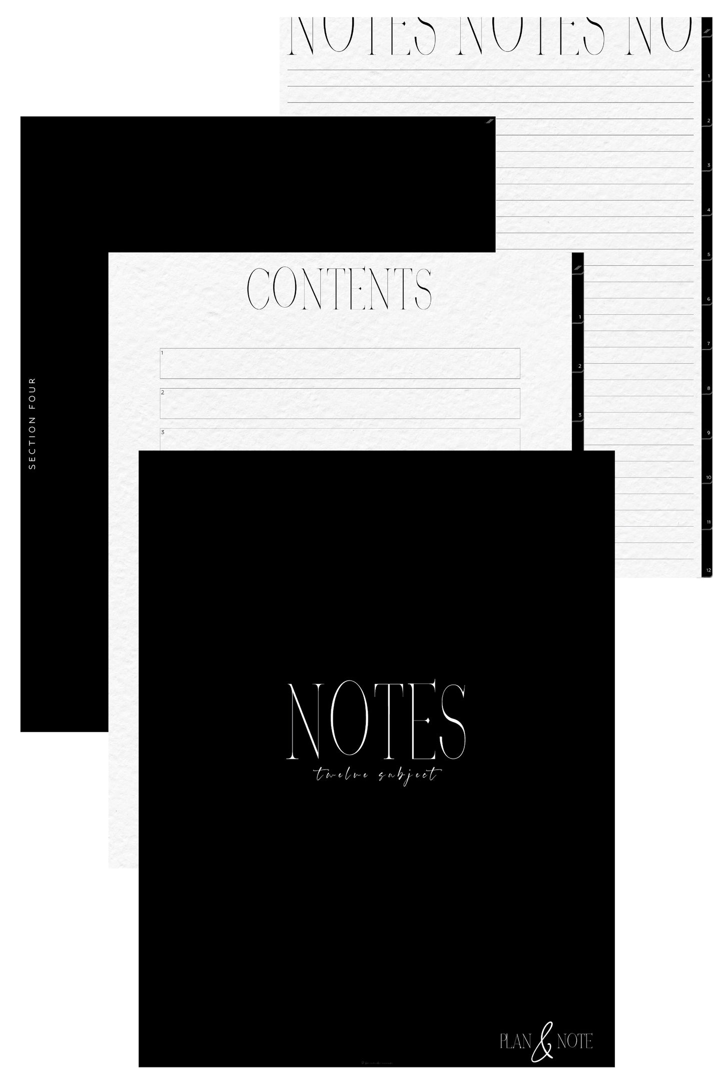 Digital Notebook for GoodNotes | iPad Notebook | Noir Edition