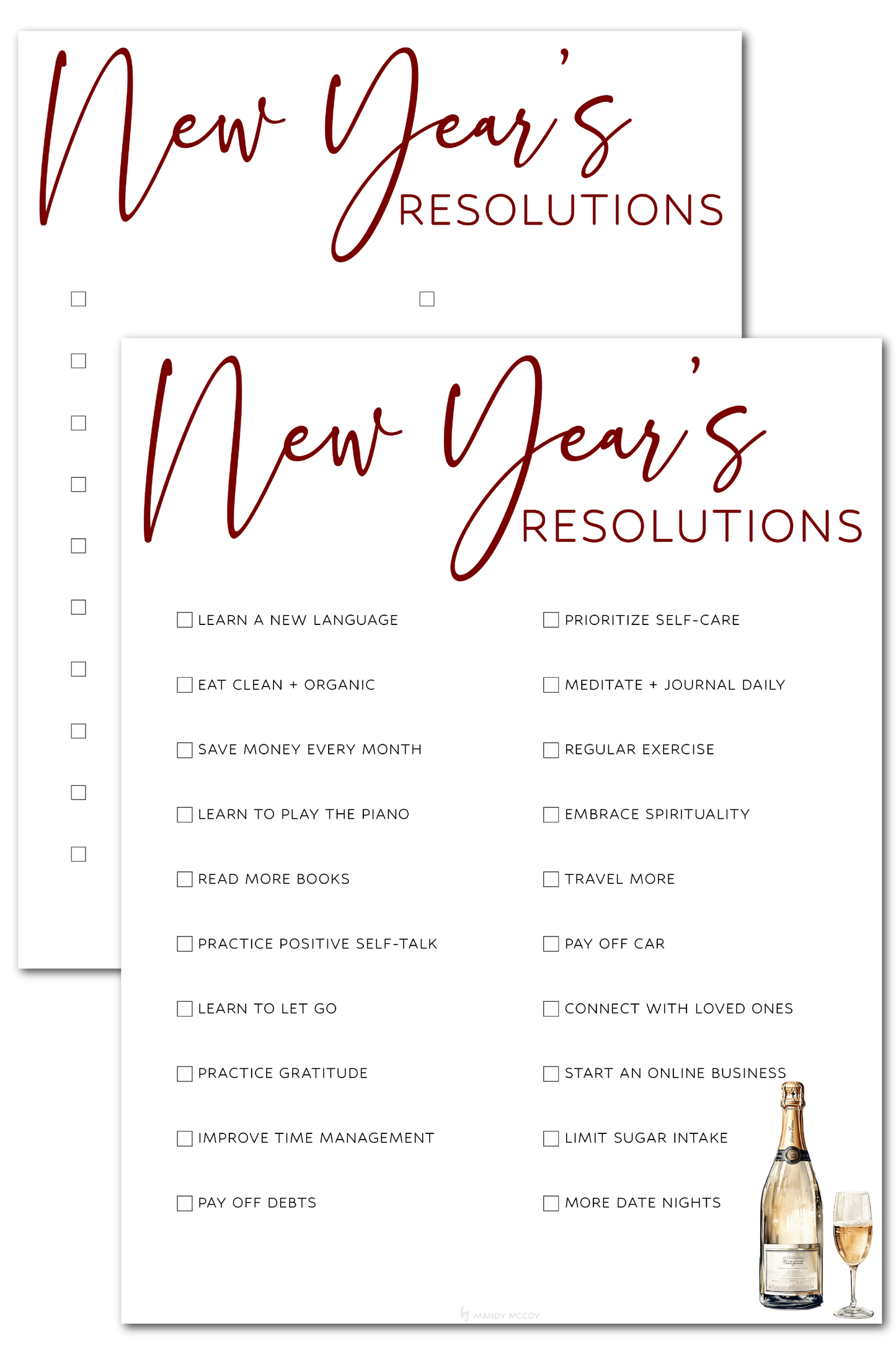 New Year's Resolutions Checklist